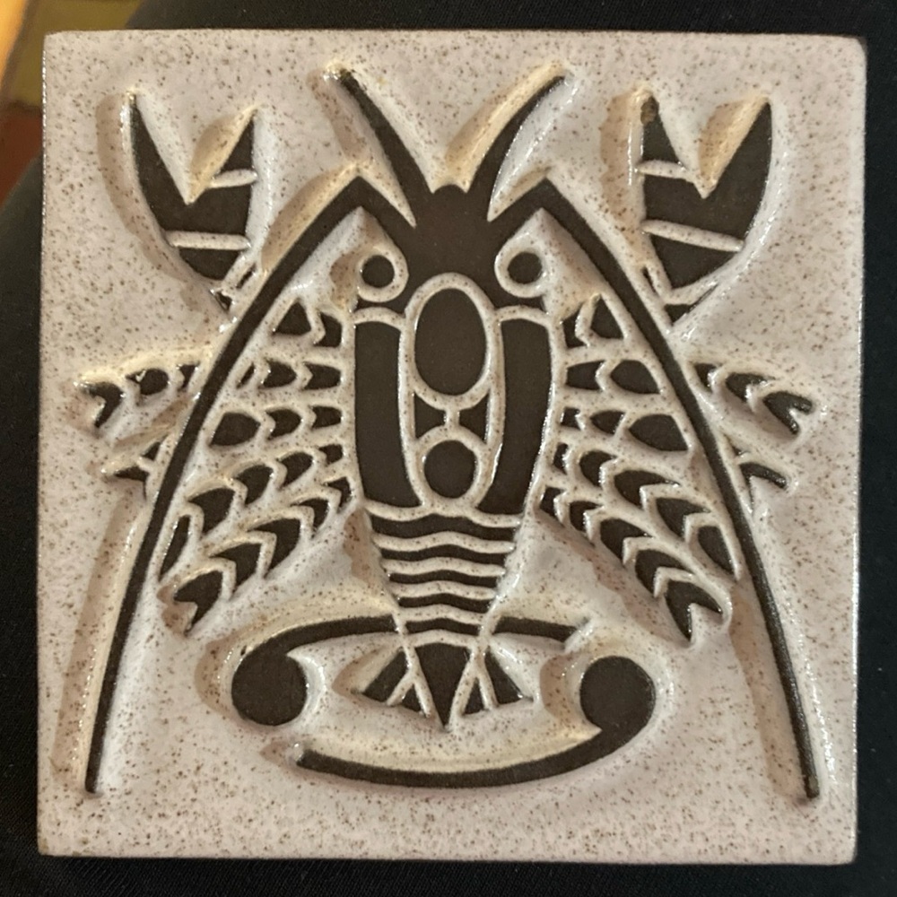 Vintage Handpainted Westraven Utrecht Ceramic Tile from Holland Lobster theme